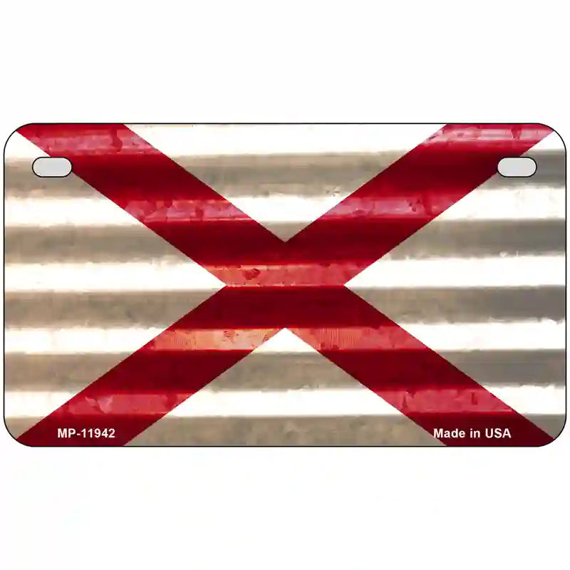 Alabama Corrugated Flag Novelty License Plate 7" x 4" (MP)