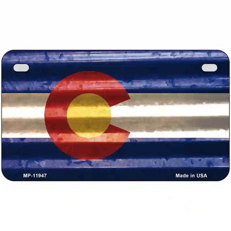 Colorado Corrugated Flag Novelty License Plate 7" x 4" (MP)