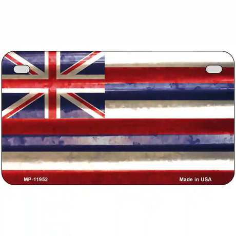 Hawaii Corrugated Flag Novelty License Plate 7" x 4" (MP)