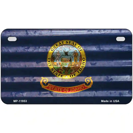 Idaho Corrugated Flag Novelty License Plate 7" x 4" (MP)