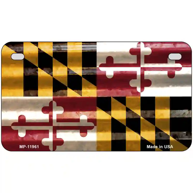 Maryland Corrugated Flag Novelty License Plate 7" x 4" (MP)