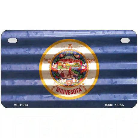 Minnesota Corrugated Flag Novelty License Plate 7" x 4" (MP)