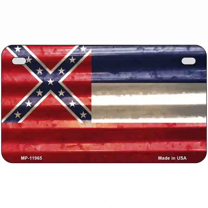 Mississippi Corrugated Flag Novelty License Plate 7" x 4" (MP)