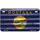 Montana Corrugated Flag Novelty License Plate 7" x 4" (MP)