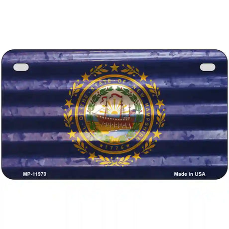 New Hampshire Corrugated Flag Novelty License Plate 7" x 4" (MP)