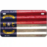 North Carolina Corrugated Flag Novelty License Plate 7" x 4" (MP)