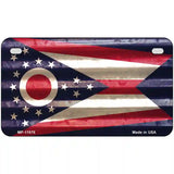 Ohio Corrugated Flag Novelty License Plate 7" x 4" (MP)