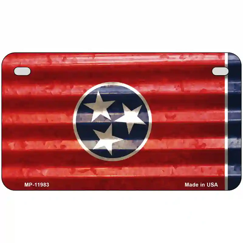 Tennessee Corrugated Flag Novelty License Plate 7" x 4" (MP)