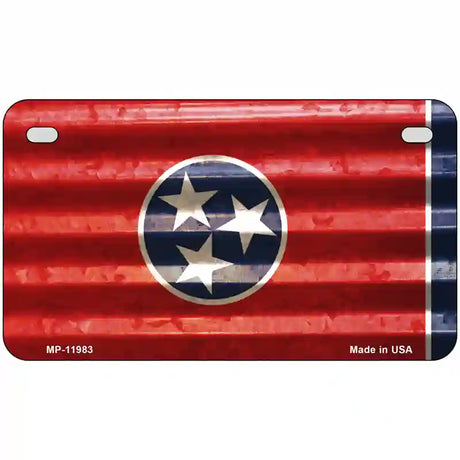 Tennessee Corrugated Flag Novelty License Plate 7" x 4" (MP)