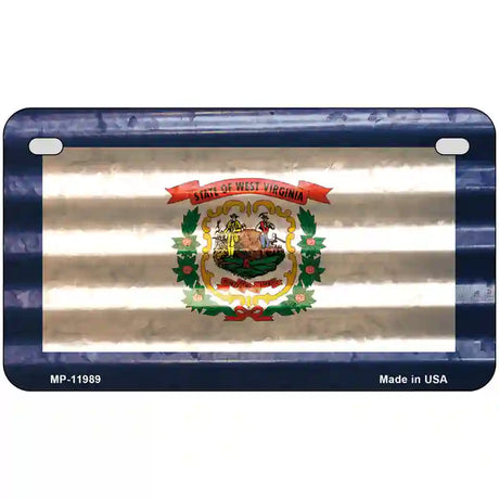 West Virginia Corrugated Flag Novelty License Plate 7" x 4" (MP)