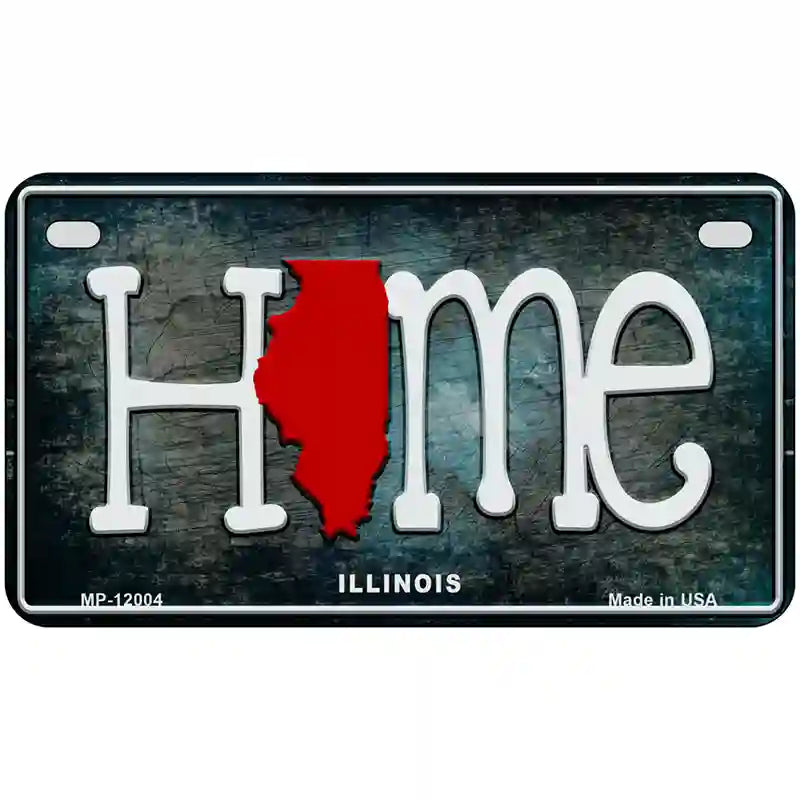 Illinois Home State Outline Novelty License Plate 7" x 4" (MP)