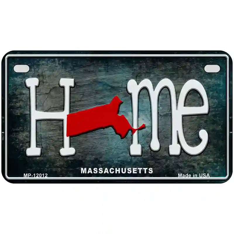 Massachusetts Home State Outline Novelty License Plate 7" x 4" (MP)