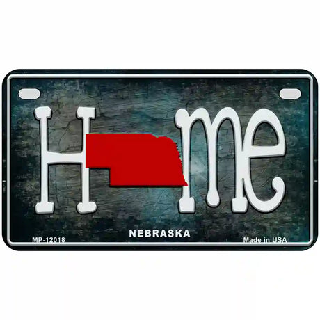 Nebraska Home State Outline Novelty License Plate 7" x 4" (MP)