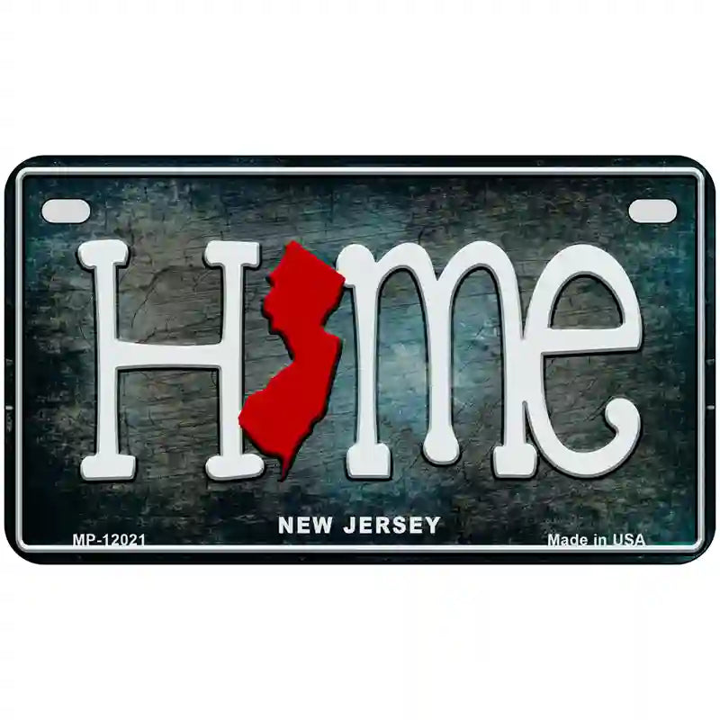 New Jersey Home State Outline Novelty License Plate 7" x 4" (MP)