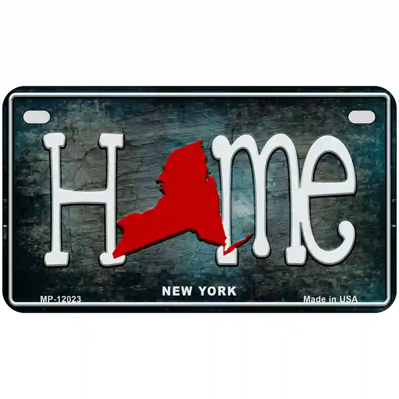 New York Home State Outline Novelty License Plate 7" x 4" (MP)