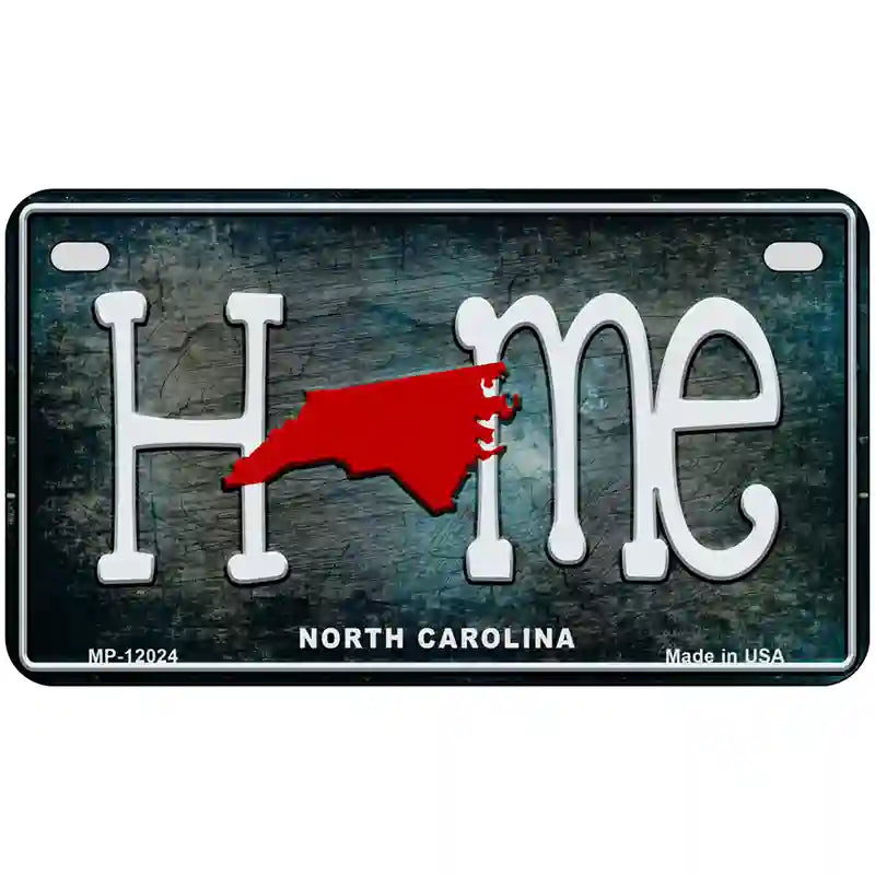 North Carolina Home State Outline Novelty License Plate 7" x 4" (MP)