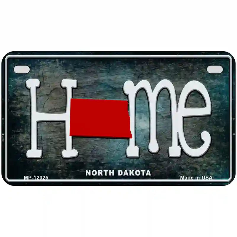 North Dakota Home State Outline Novelty License Plate 7" x 4" (MP)