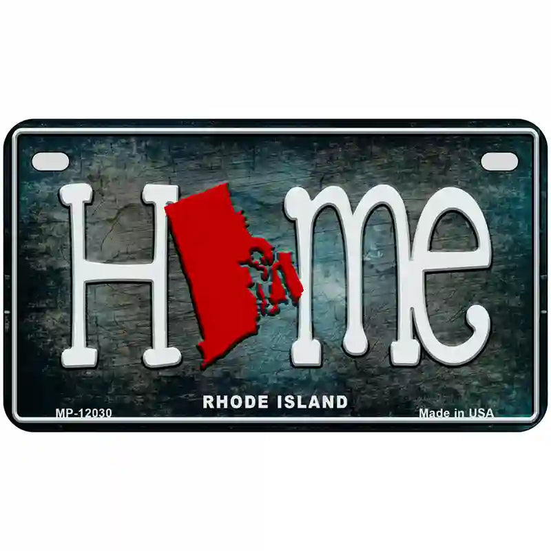 Rhode Island Home State Outline Novelty License Plate 7" x 4" (MP)