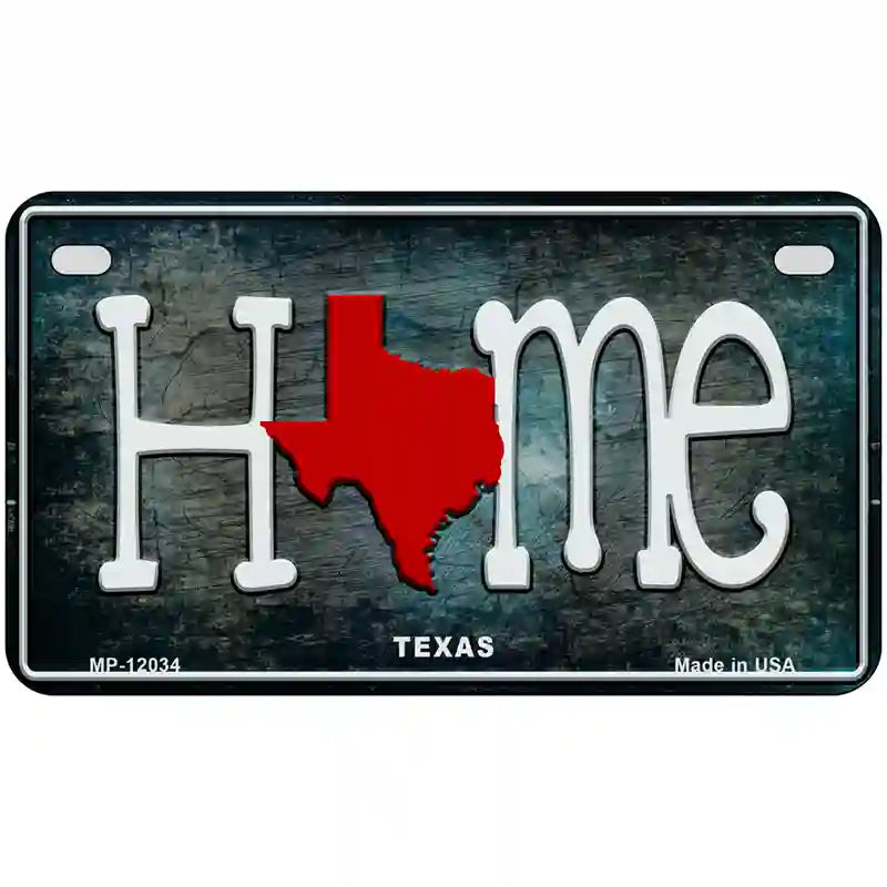 Texas Home State Outline Novelty License Plate 7" x 4" (MP)