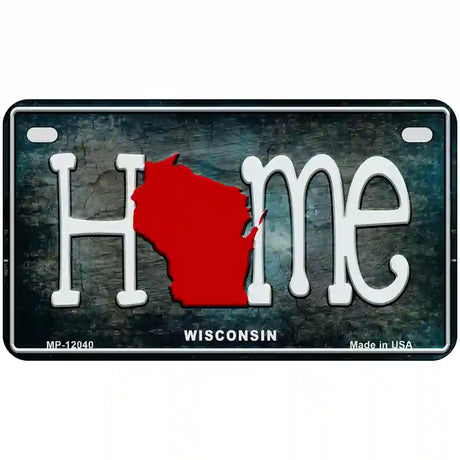 Wisconsin Home State Outline Novelty License Plate 7" x 4" (MP)