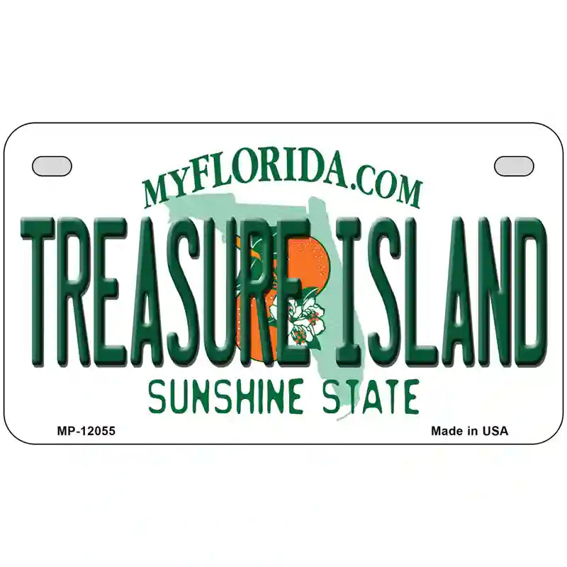 Florida Tresure Island Novelty Metal License Plate 7" x 4" (MP)