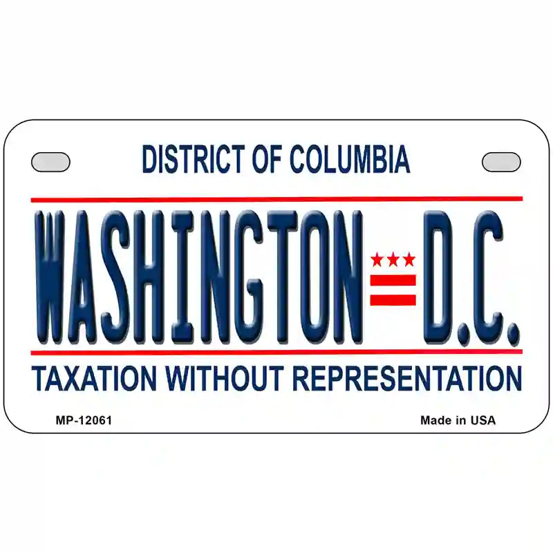 District Of Columbia Novelty Metal License Plate