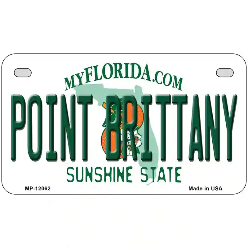 Florida Point Brittany Novelty Metal License Plate 7" x 4" (MP)