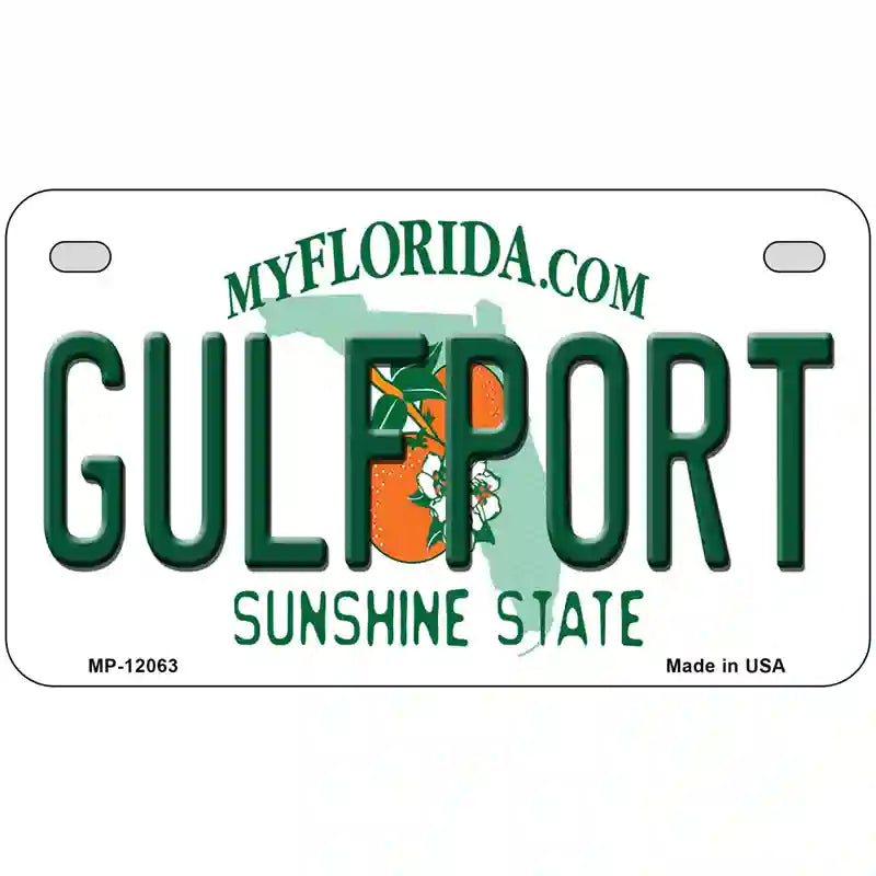 Florida Gulfport Novelty Metal License Plate 7" x 4" (MP)