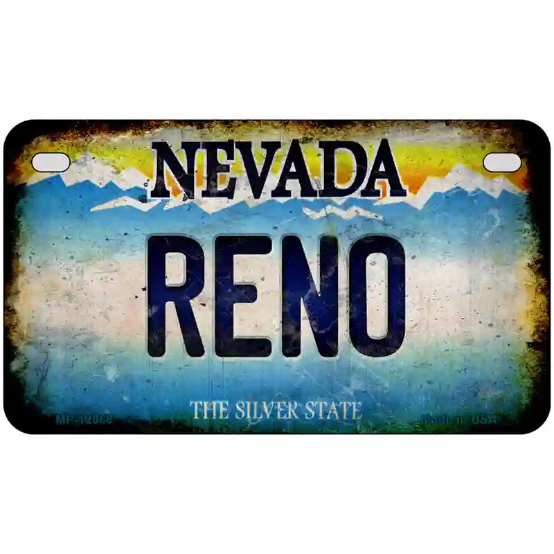 Nevada Reno Novelty Metal License Plate 7" x 4" (MP)