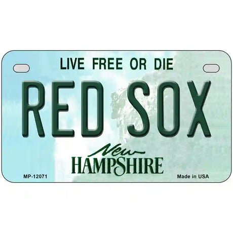 Red Sox New Hampshire State Novelty Metal License Plate 7" x 4" (MP)