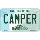 Camper New Hampshire State Novelty Metal License Plate 7" x 4" (MP)