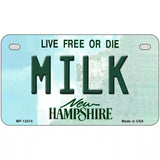 Milk New Hampshire State Novelty Metal License Plate 7" x 4" (MP)