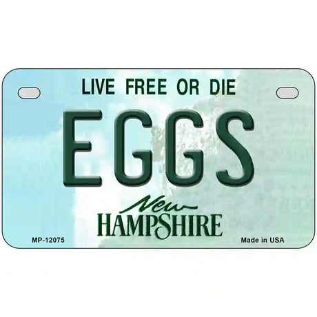 Eggs New Hampshire State Novelty Metal License Plate 7" x 4" (MP)