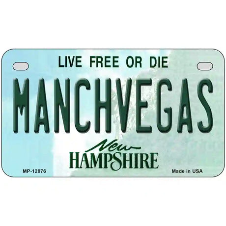 Manchvegas New Hampshire State Novelty Metal License Plate 7" x 4" (MP)