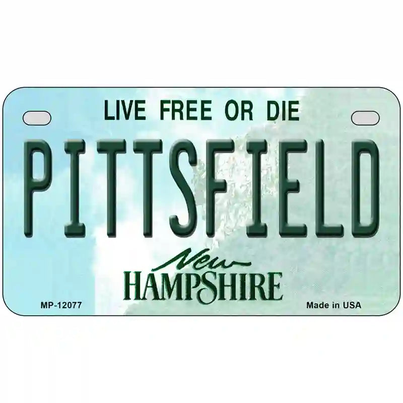 Pittsfield New Hampshire State Novelty Metal License Plate 7" x 4" (MP)