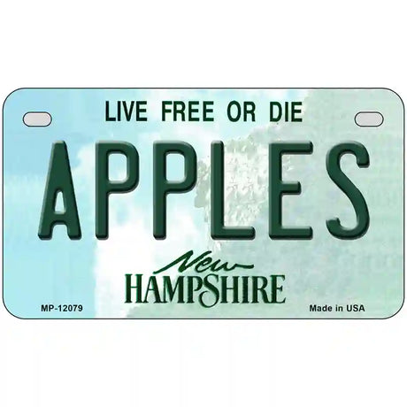 Apples New Hampshire State Novelty Metal License Plate 7" x 4" (MP)