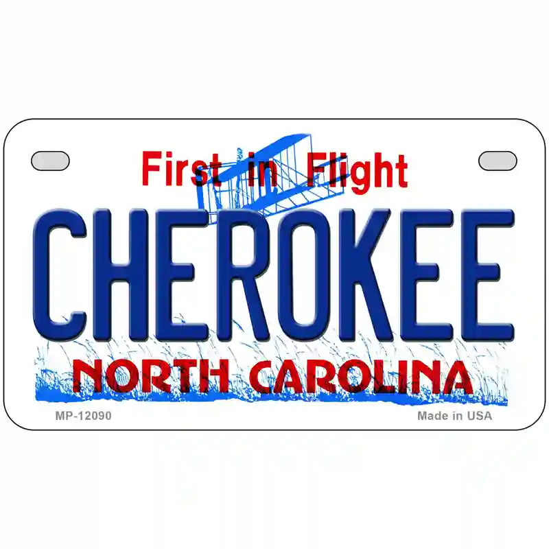 Cherokee North Carolina State Novelty Metal License Plate 7" x 4" (MP)