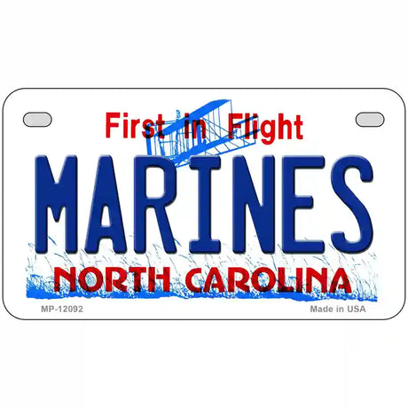 Marines North Carolina State Novelty Metal License Plate 7" x 4" (MP)