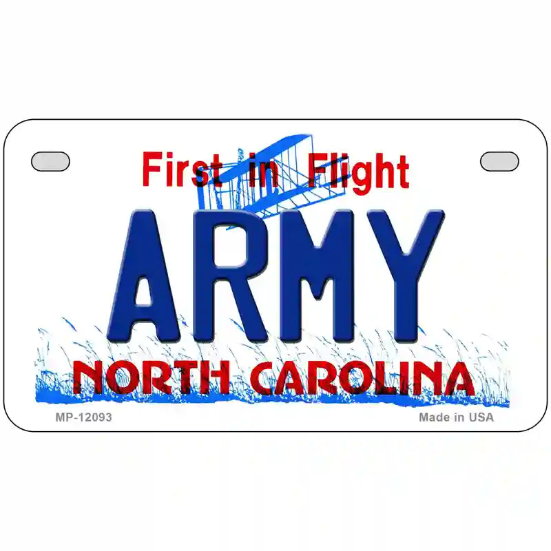 Army North Carolina State Novelty Metal License Plate 7" x 4" (MP)