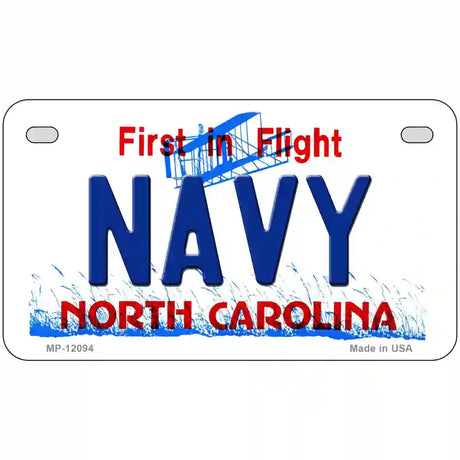 Navy North Carolina State Novelty Metal License Plate 7" x 4" (MP)