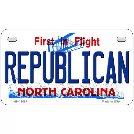 Republican North Carolina State Novelty Metal License Plate 7" x 4" (MP)