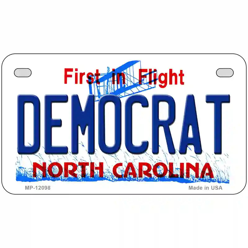 Democrat North Carolina State Novelty Metal License Plate 7" x 4" (MP)