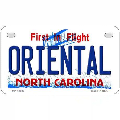 Oriental North Carolina State Novelty Metal License Plate 7" x 4" (MP)