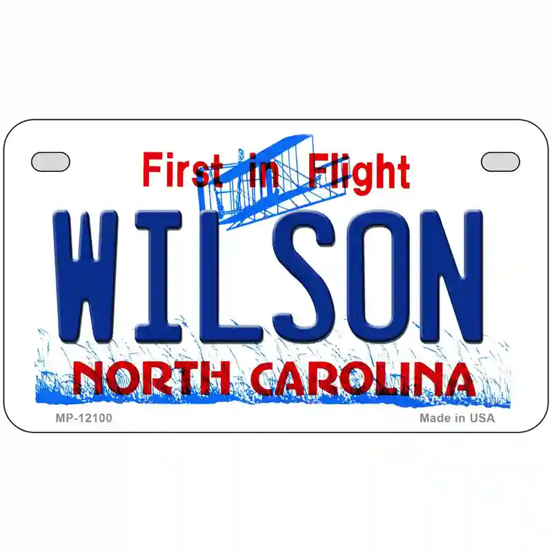 Wilson North Carolina State Novelty Metal License Plate 7" x 4" (MP)