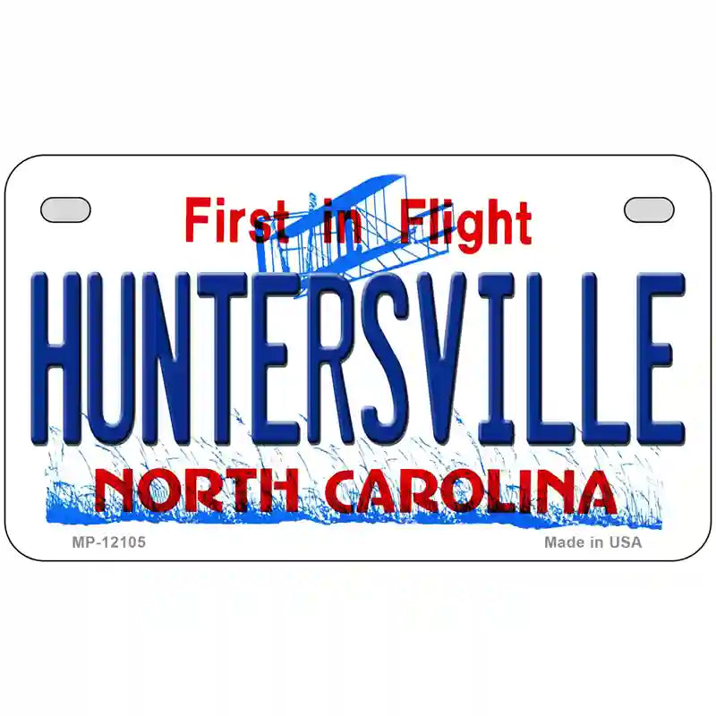 Huntersville North Carolina State Novelty Metal License Plate 7" x 4" (MP)