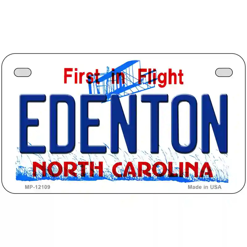 Edenton North Carolina State Novelty Metal License Plate 7" x 4" (MP)