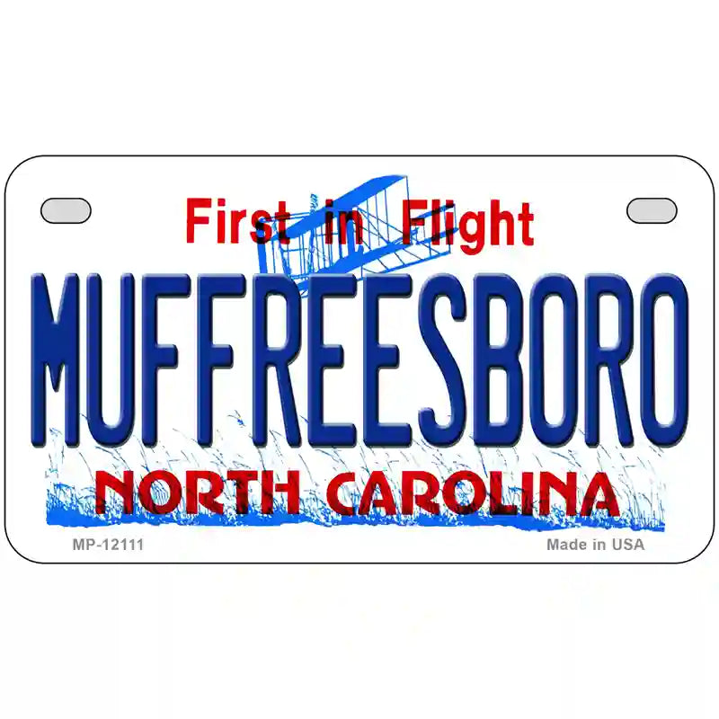 Muffreesboro North Carolina State Novelty Metal License Plate 7" x 4" (MP)