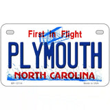 Plymouth North Carolina State Novelty Metal License Plate 7" x 4" (MP)