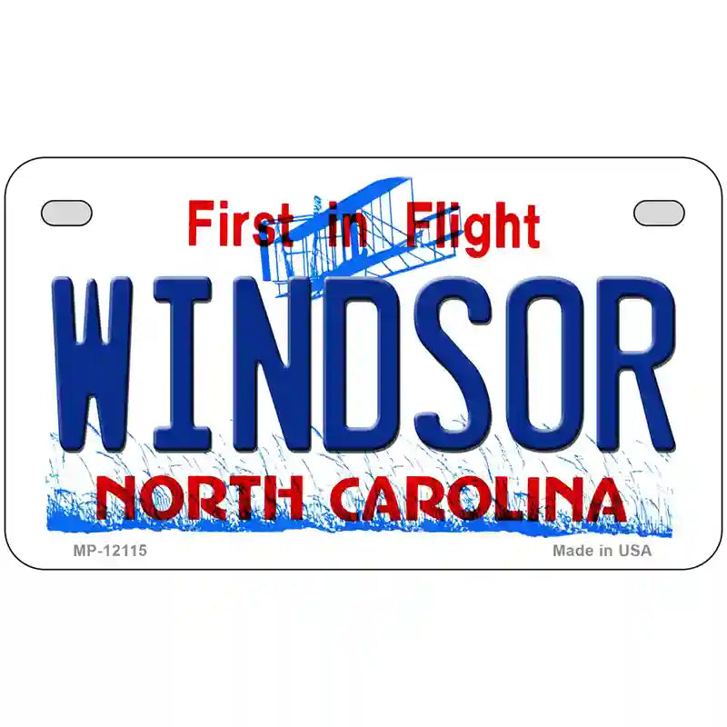 Windsor North Carolina State Novelty Metal License Plate 7" x 4" (MP)