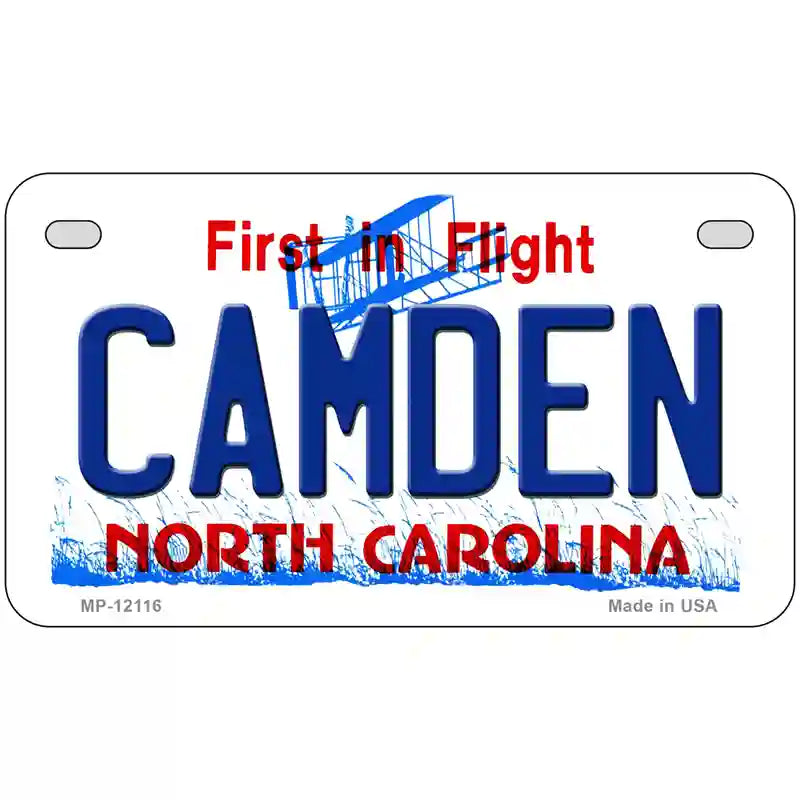 Camden North Carolina State Novelty Metal License Plate 7" x 4" (MP)